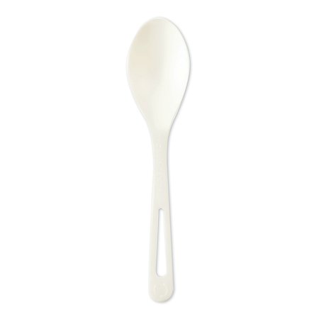 WORLD CENTRIC TPLA Compostable Cutlery, Spoon, 6" White, 1000PK SPPS6